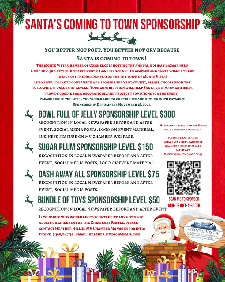 Santa is Coming to Town - Monte Vista Chamber of Commerce